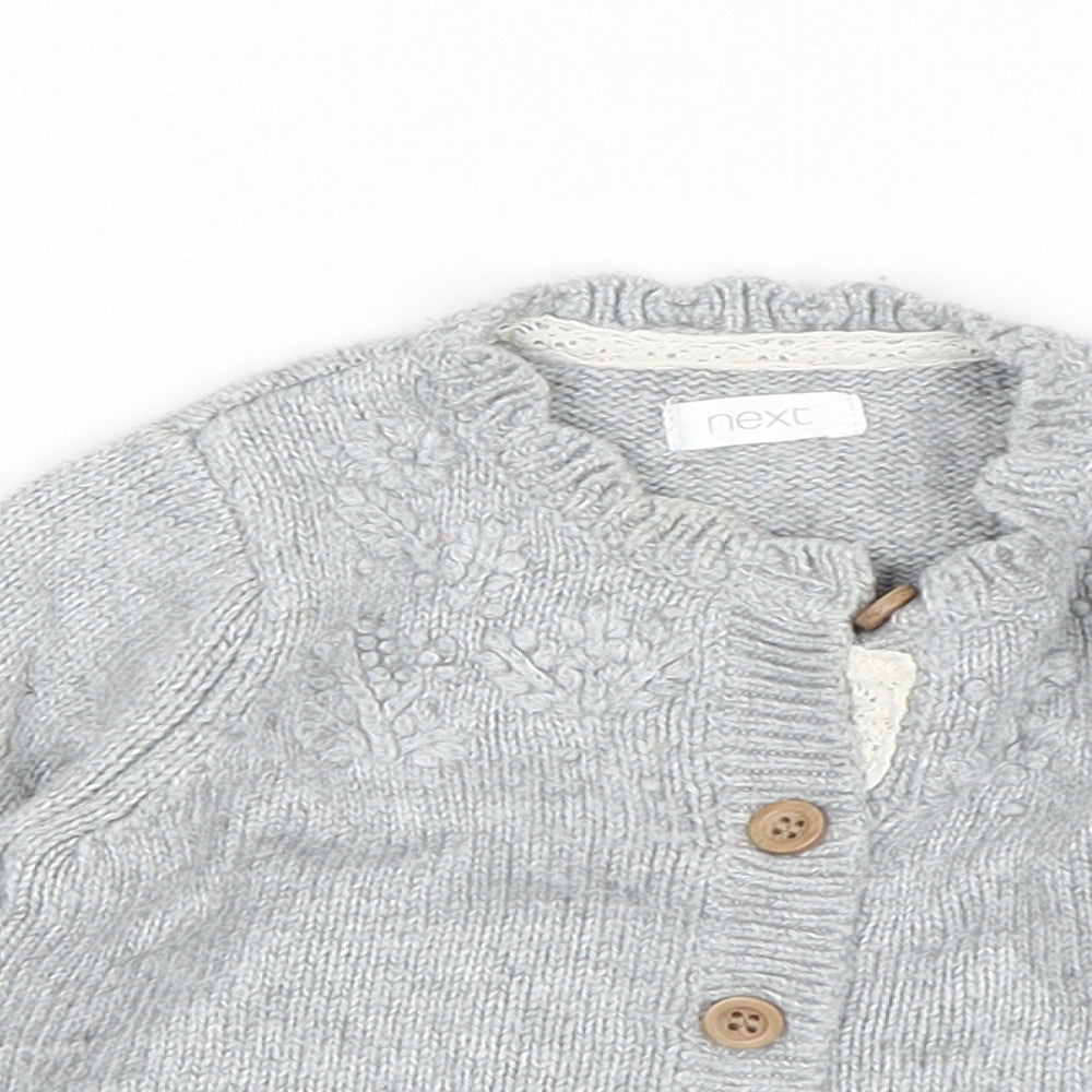 NEXT Girls Grey   Cardigan Jumper Size 6-9 Months