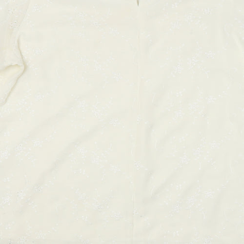 Wardrobe Womens White Floral  Basic Blouse Size 12