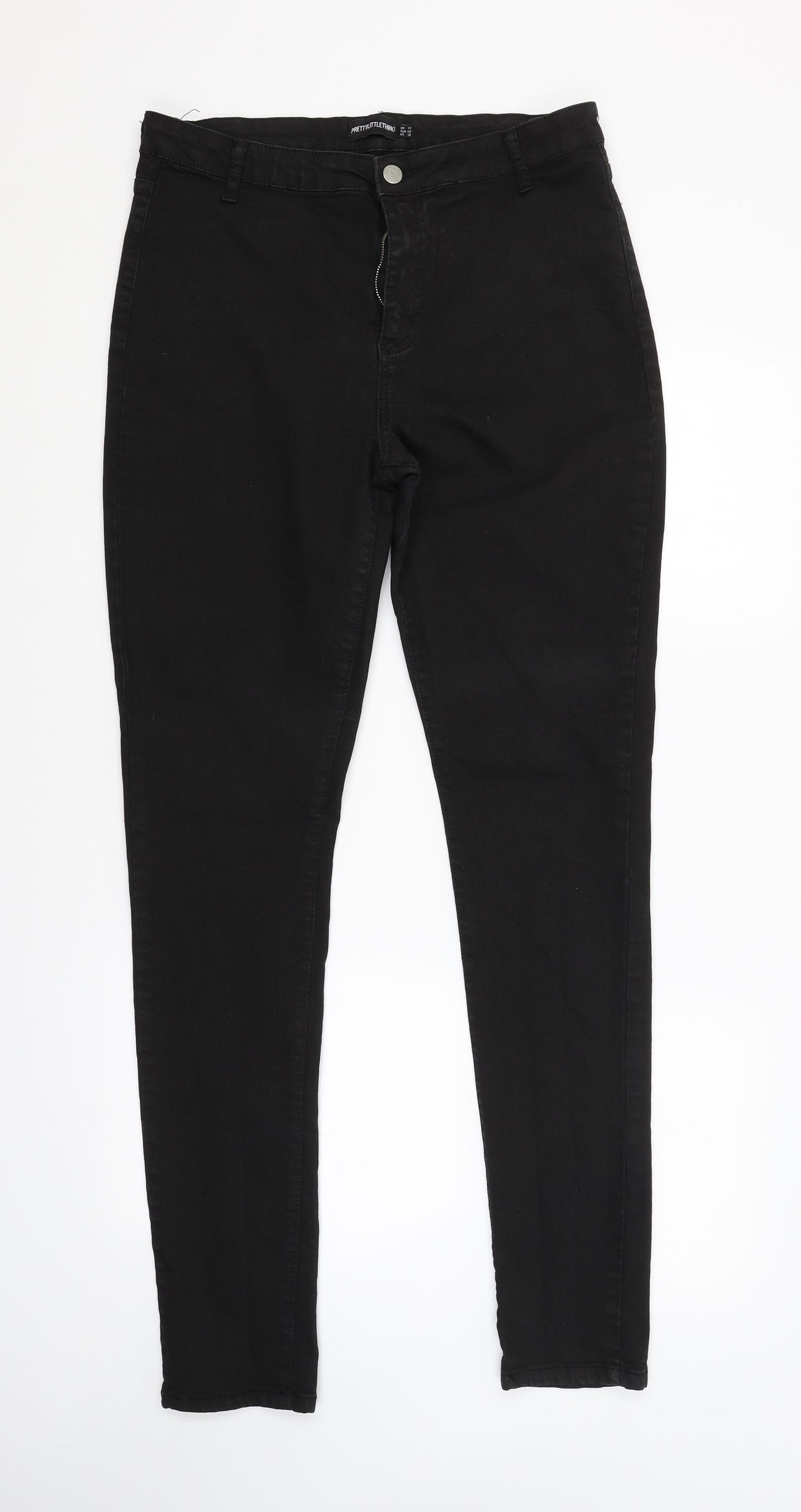 PRETTYLITTLETHING Womens Black   Skinny Jeans Size 14 L32 in