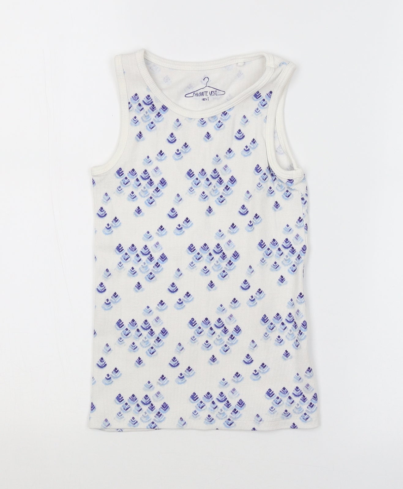 NEXT Girls White Argyle/Diamond  Basic Tank Size 6 Years