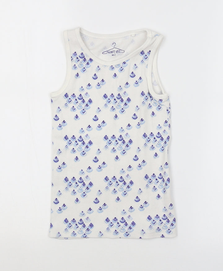 NEXT Girls White Argyle/Diamond  Basic Tank Size 6 Years
