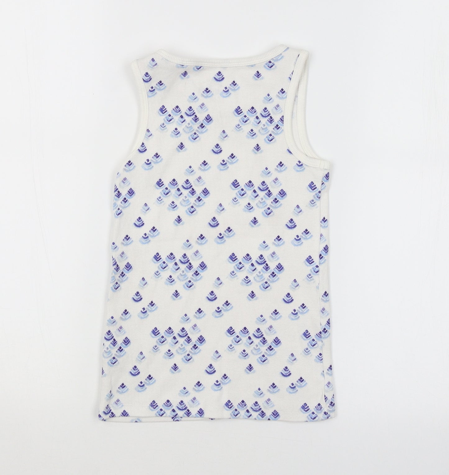NEXT Girls White Argyle/Diamond  Basic Tank Size 6 Years
