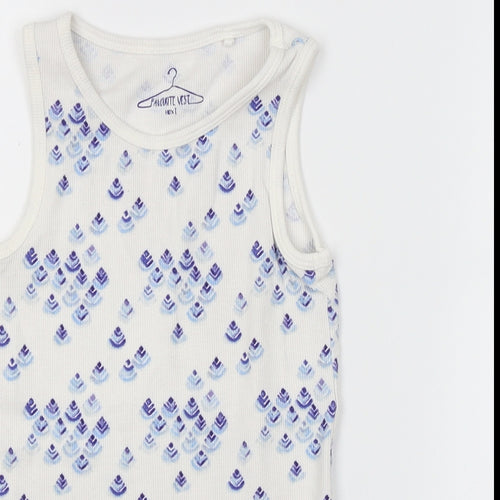 NEXT Girls White Argyle/Diamond  Basic Tank Size 6 Years