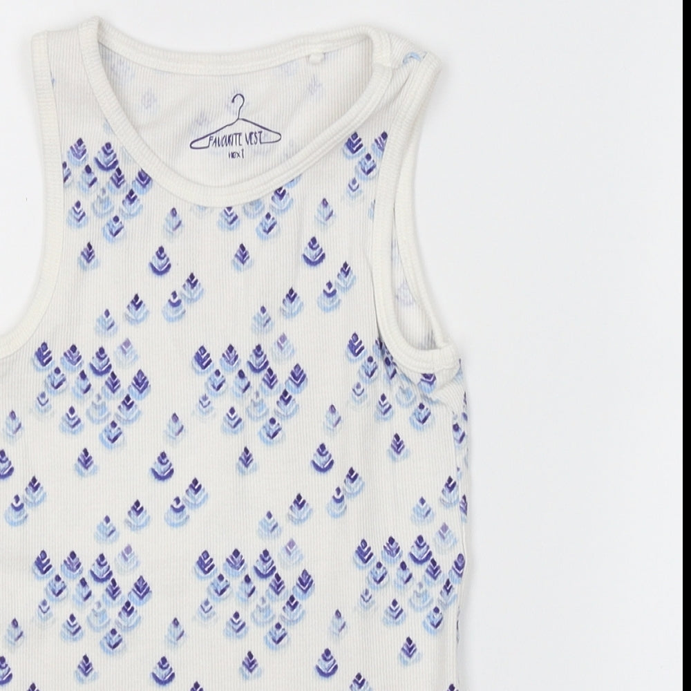 NEXT Girls White Argyle/Diamond  Basic Tank Size 6 Years