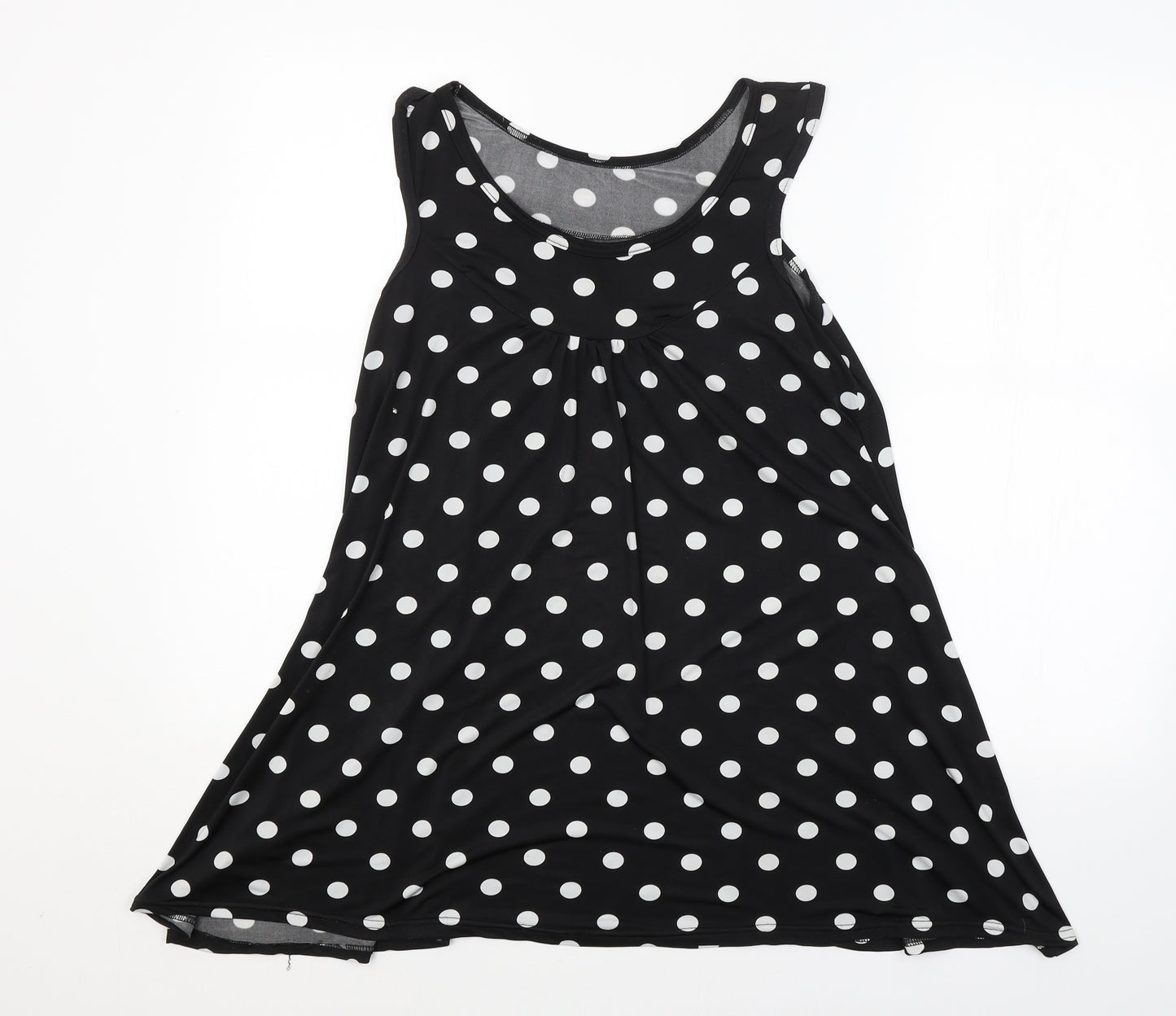 Preworn Womens Black Polka Dot  Basic Tank Size 12