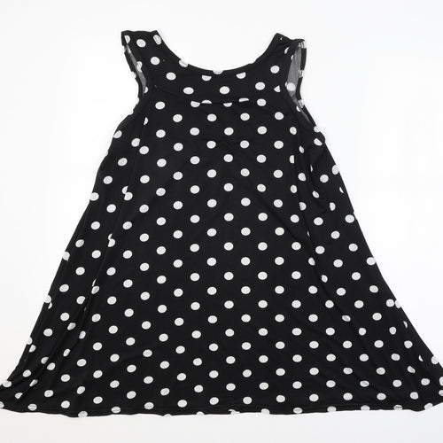 Preworn Womens Black Polka Dot  Basic Tank Size 12