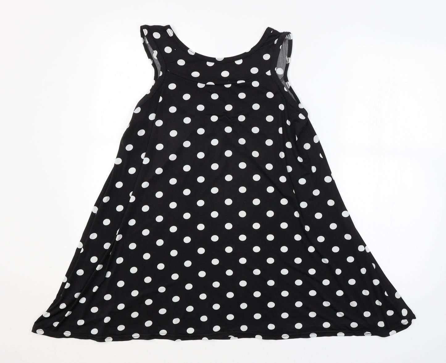 Preworn Womens Black Polka Dot  Basic Tank Size 12