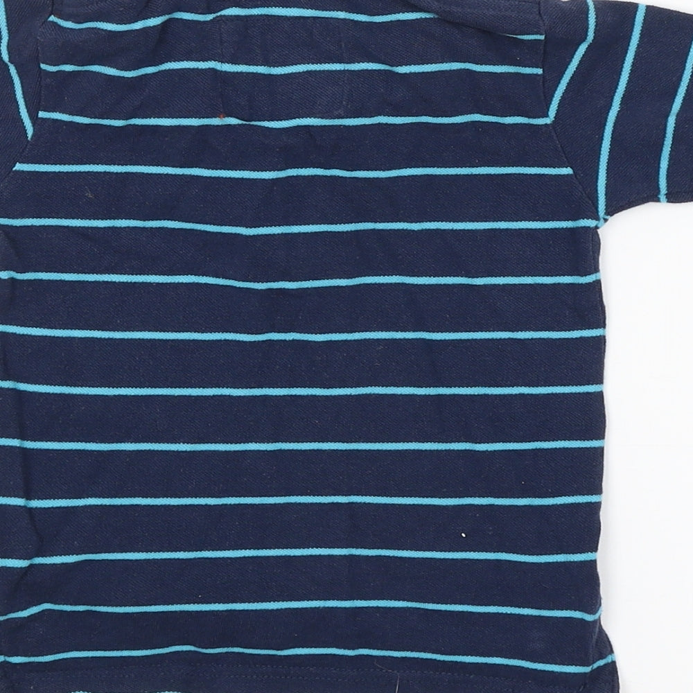 ZARA BABY Baby Blue Striped  Basic Polo Size 12-18 Months