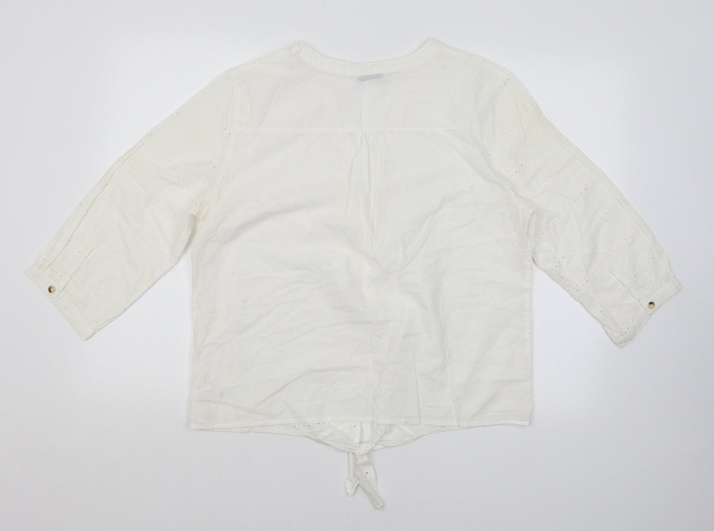 George Womens White Argyle/Diamond  Basic Button-Up Size 16