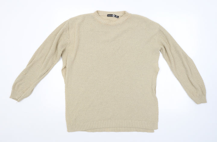 Boohoo Womens Beige Pullover Jumper Size 18