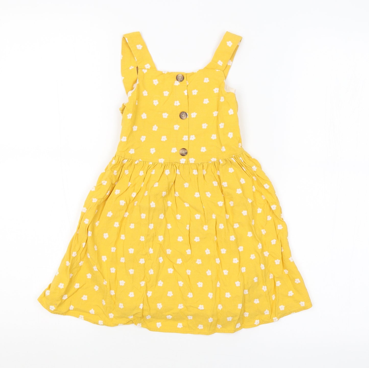 F&F Girls Yellow Floral  A-Line  Size 4-5 Years
