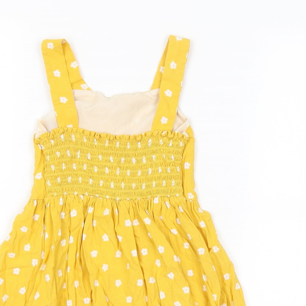 F&F Girls Yellow Floral  A-Line  Size 4-5 Years