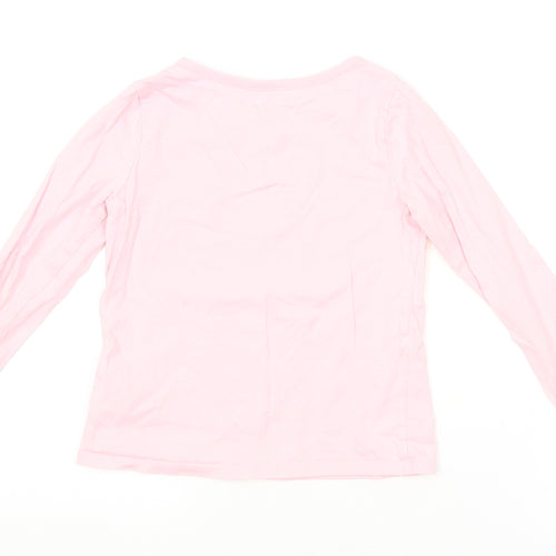LAND'S END Girls Pink   Basic T-Shirt Size 4 Years  - UNICORN