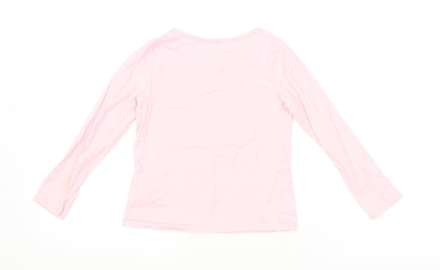 LAND'S END Girls Pink   Basic T-Shirt Size 4 Years  - UNICORN