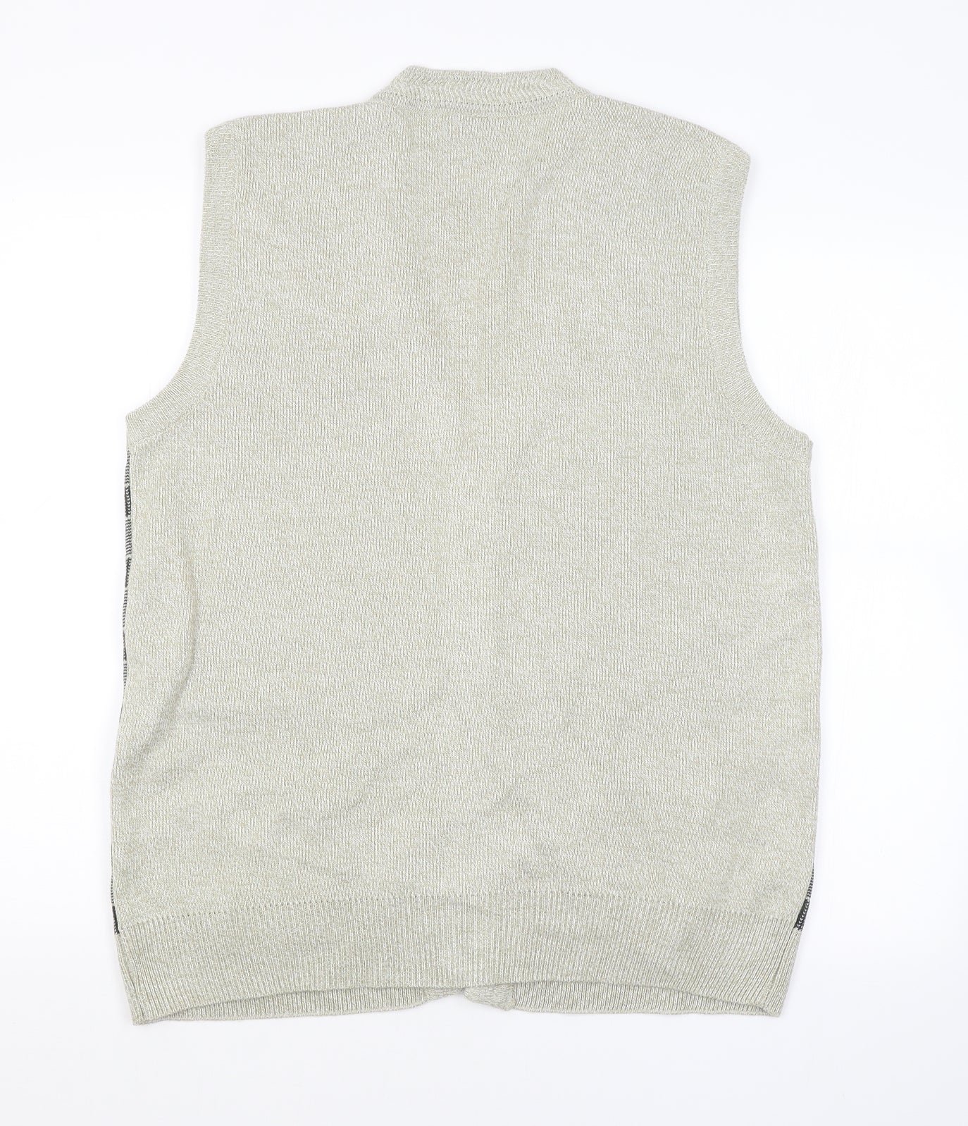 Preworn Mens Green Check  Vest Jumper