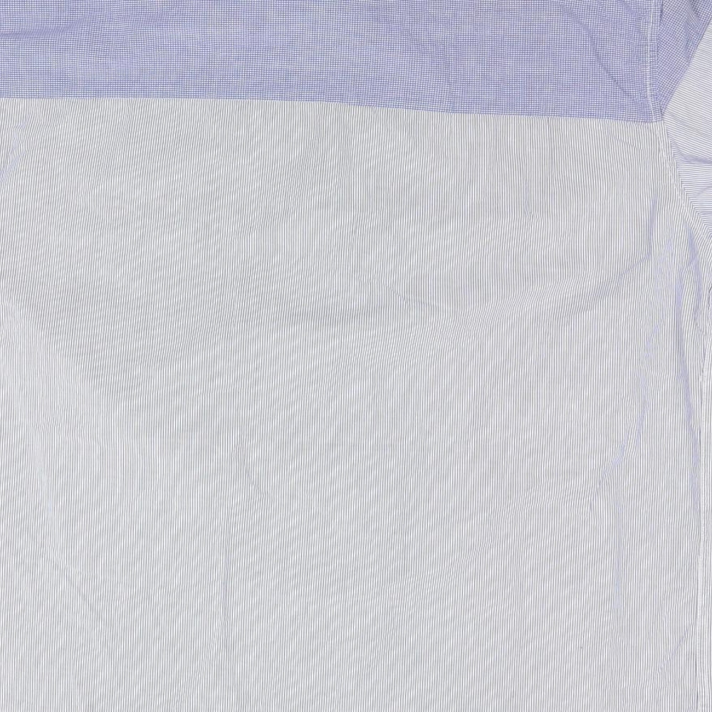 Gio-Goi Mens Blue Striped   Button-Up Size L