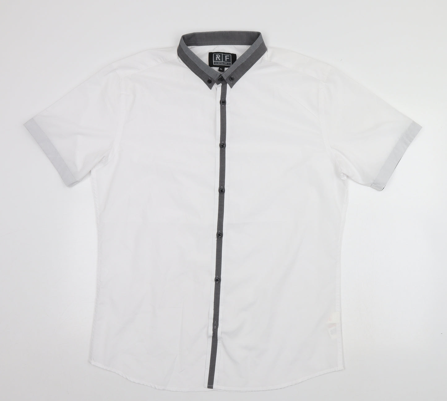 Retro Fire Mens White    Button-Up Size XL