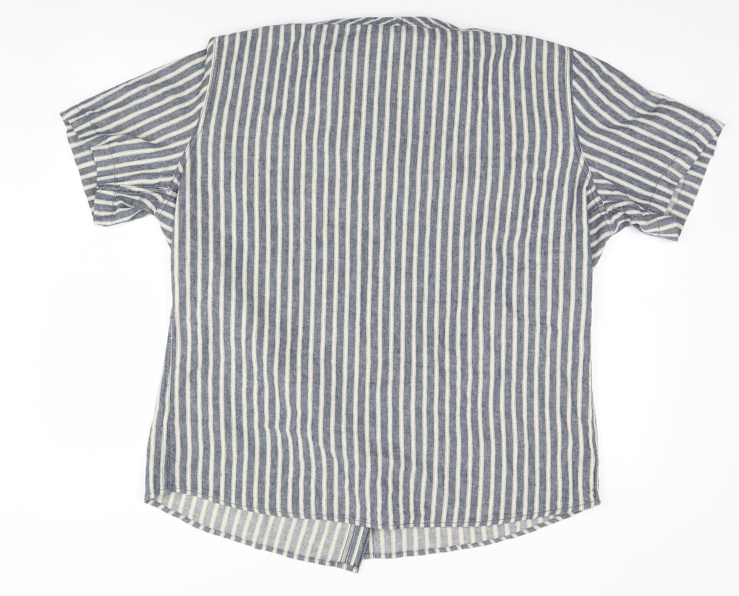 George Mens Grey Striped   Button-Up Size XL