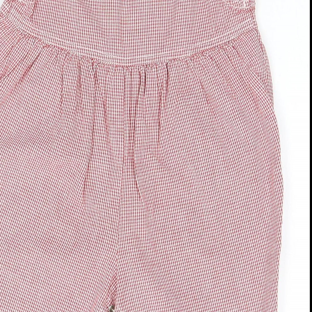 Marks and Spencer Girls Red Houndstooth  Coverall One-Piece Size 3-6 Months