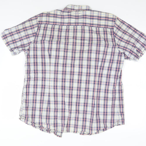 NEXT Mens Blue Plaid   Button-Up Size L