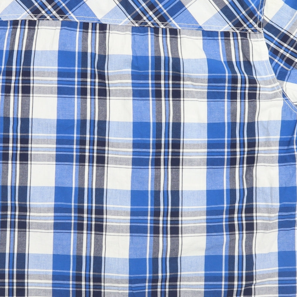 Lee Cooper Mens Blue Plaid   Button-Up Size L