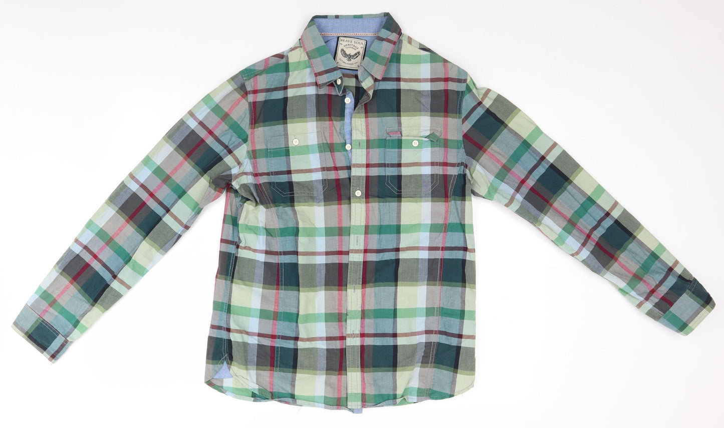 Brace Soul Mens Multicoloured Plaid   Button-Up Size L