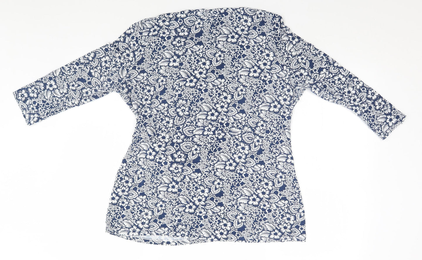 TU Womens Blue Floral  Basic Blouse Size 20