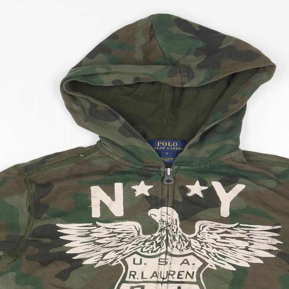Polo Womens Green Camouflage  Full Zip Hoodie Size 4