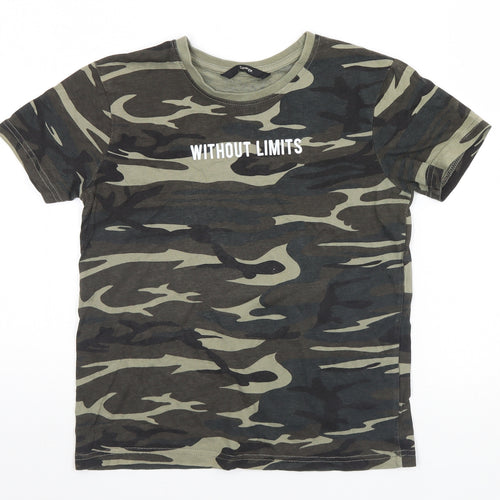 George Boys Green Camouflage  Basic T-Shirt Size 9-10 Years  - Without Limits