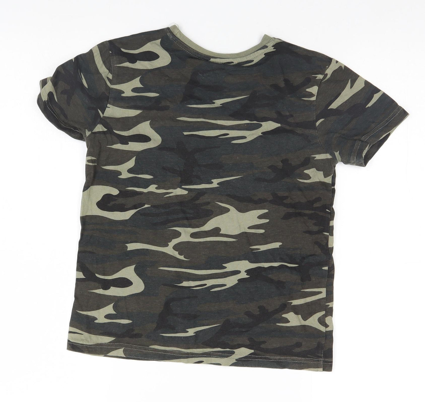 George Boys Green Camouflage  Basic T-Shirt Size 9-10 Years  - Without Limits