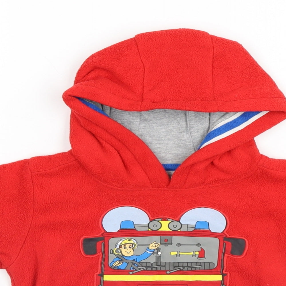 Marks and Spencer Boys Red   Pullover Hoodie Size 2-3 Years  - Fireman Sam