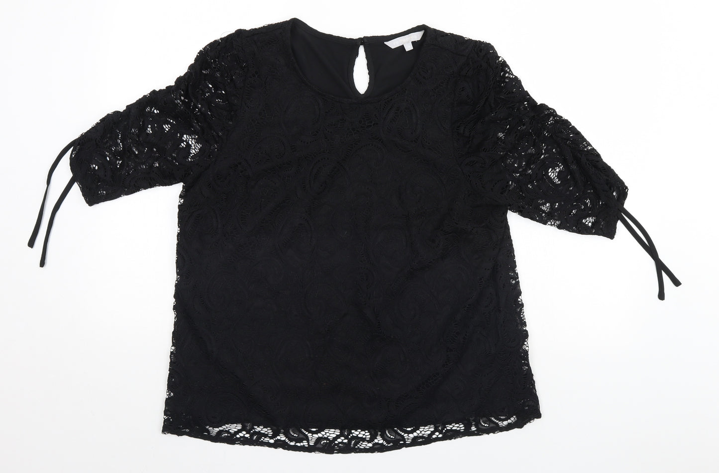 Red Herring Womens Black   Basic T-Shirt Size 18