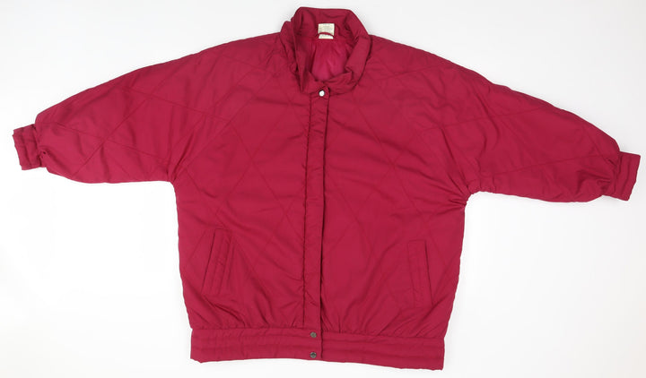 Classic Woman Womens Pink Argyle/Diamond Parka Coat Size 20