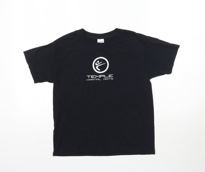 Gildan Boys Black   Basic T-Shirt Size S  - Temple Martial Arts