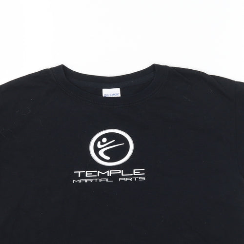 Gildan Boys Black   Basic T-Shirt Size S  - Temple Martial Arts