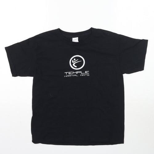 Gildan Boys Black   Basic T-Shirt Size S  - Temple Martial Arts