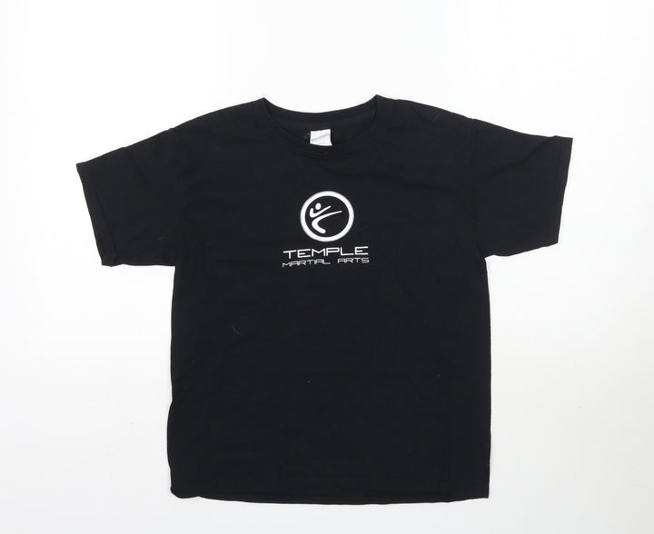 Gildan Boys Black Basic T-Shirt Size S - Temple Martial Arts