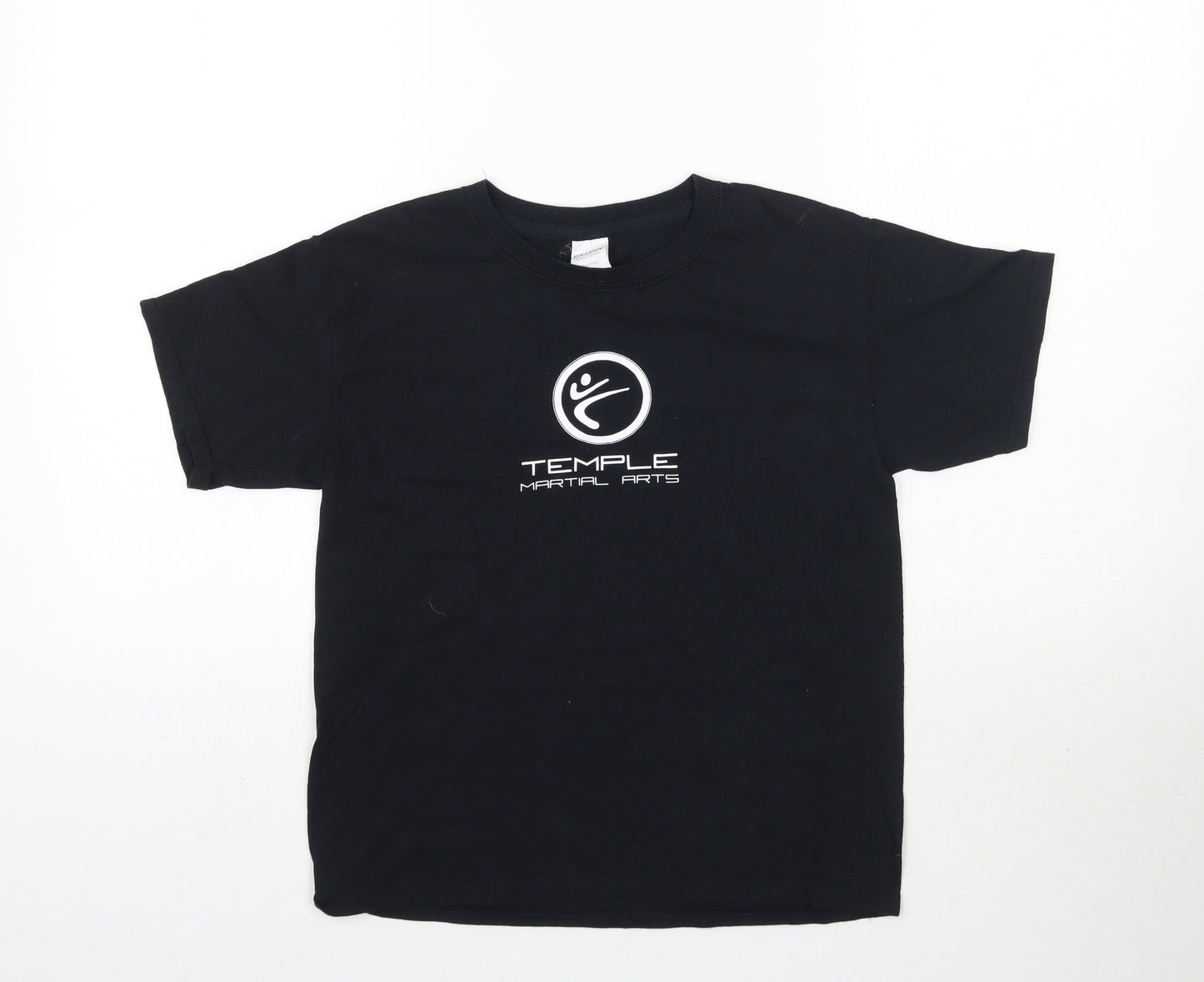 Gildan Boys Black   Basic T-Shirt Size S  - Temple Martial Arts