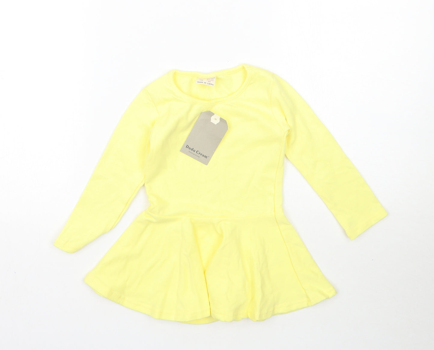 Dudu Cream Girls Yellow   Fit & Flare  Size 2-3 Years
