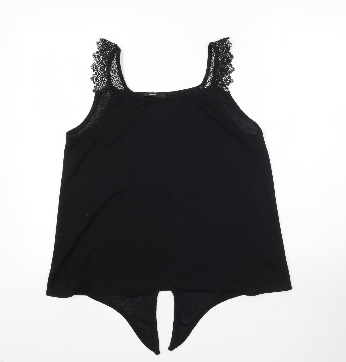 George Womens Black   Basic Tank Size 14  - Lace detail