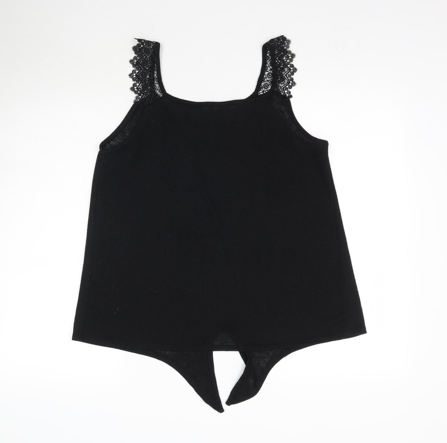 George Womens Black   Basic Tank Size 14  - Lace detail
