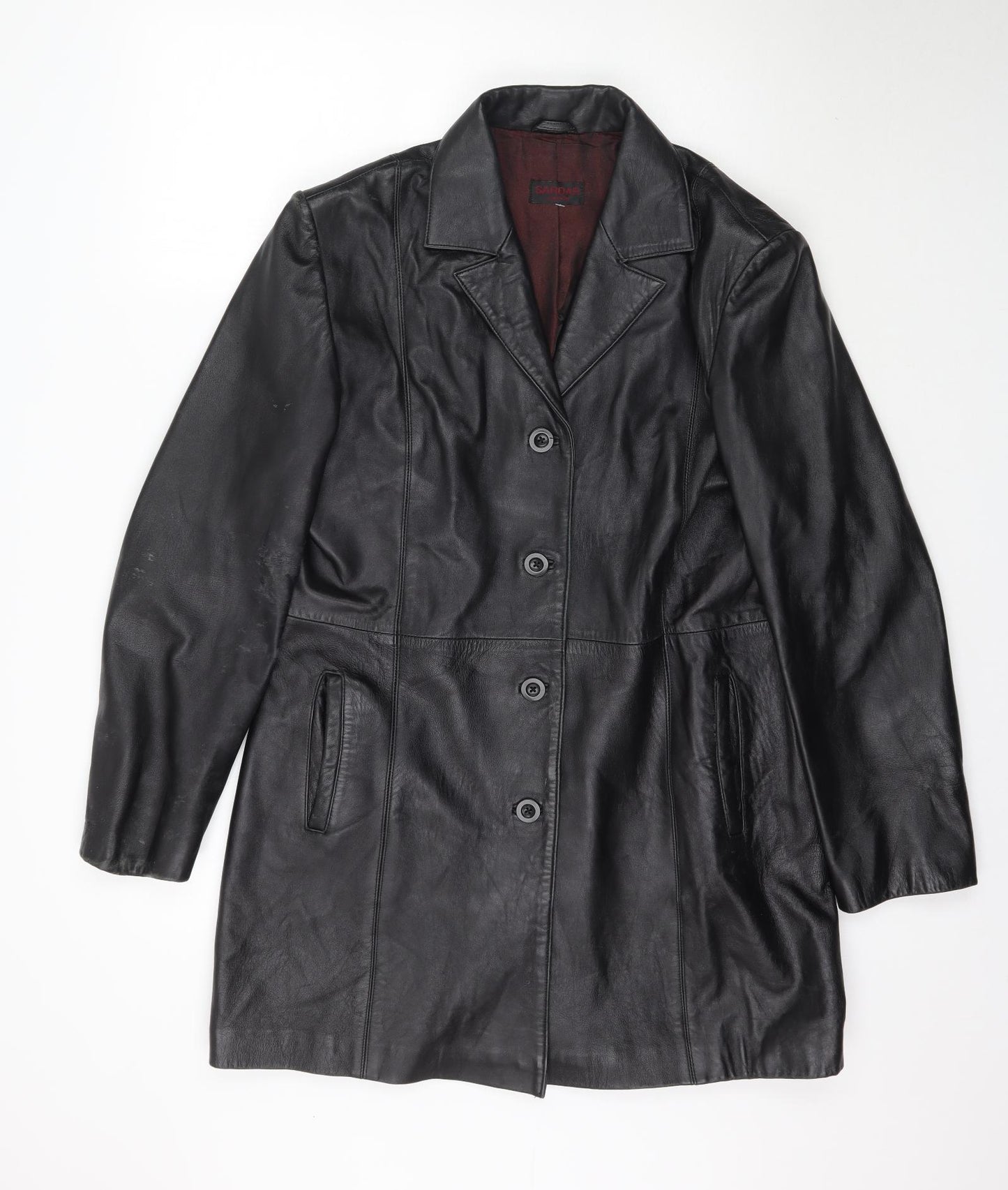 Sardar Womens Black   Overcoat Coat Size 16