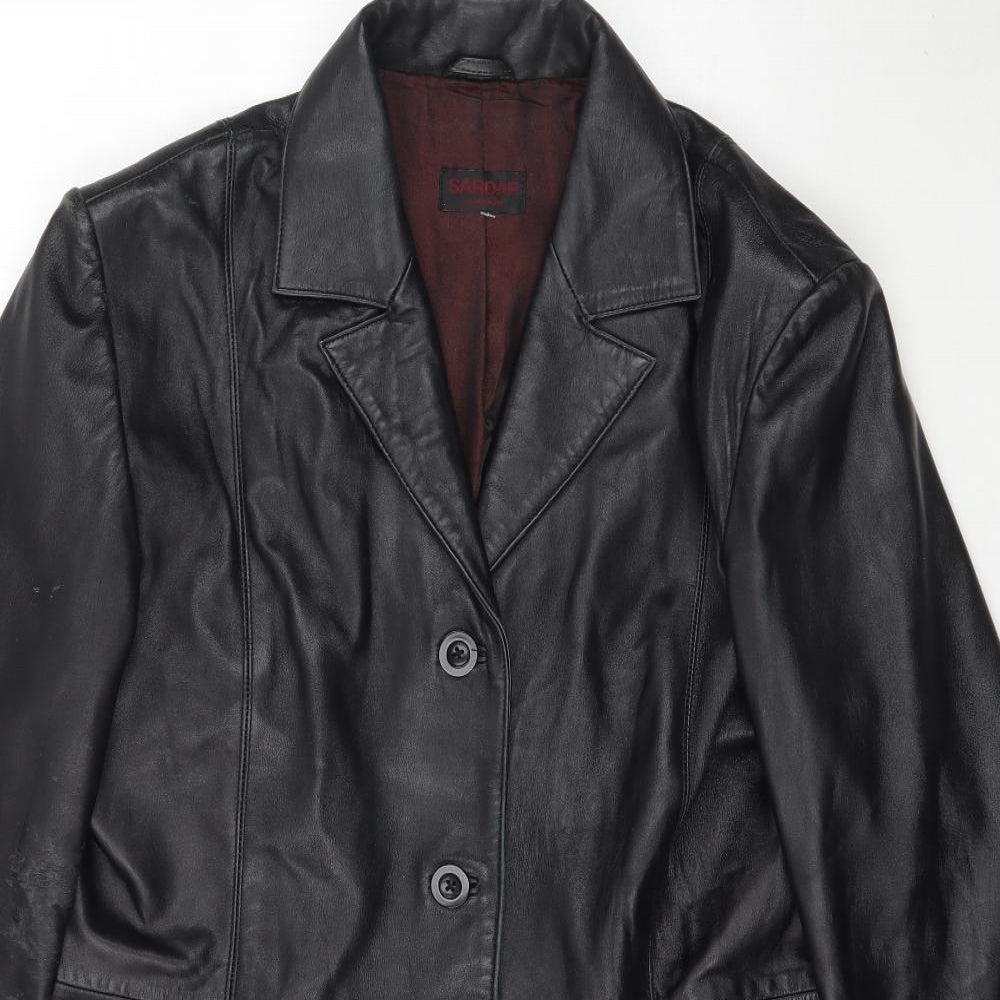 Sardar Womens Black   Overcoat Coat Size 16