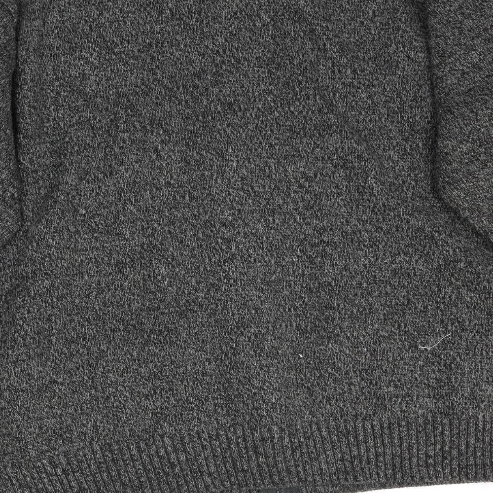 Heritage Outfitters Mens Grey  Knit Full Zip Jumper Size L