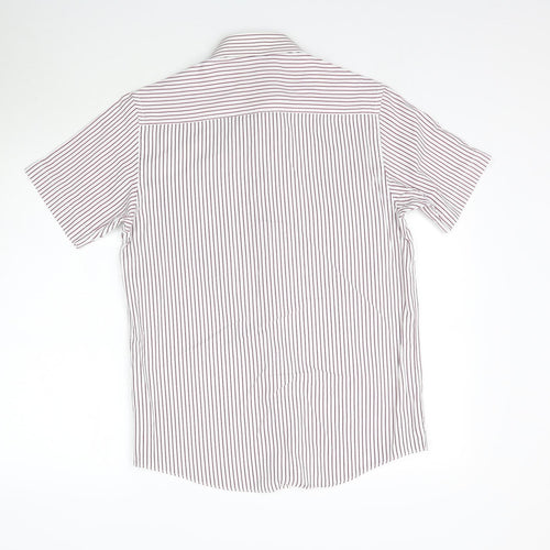 TU Mens White Striped   Button-Up Size 14.5