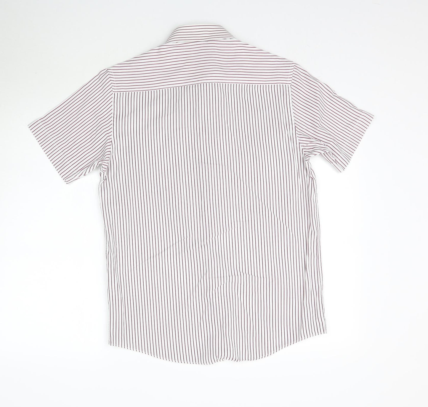 TU Mens White Striped   Button-Up Size 14.5