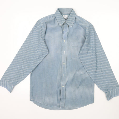 Debenhams Mens Blue Striped   Button-Up Size 14.5