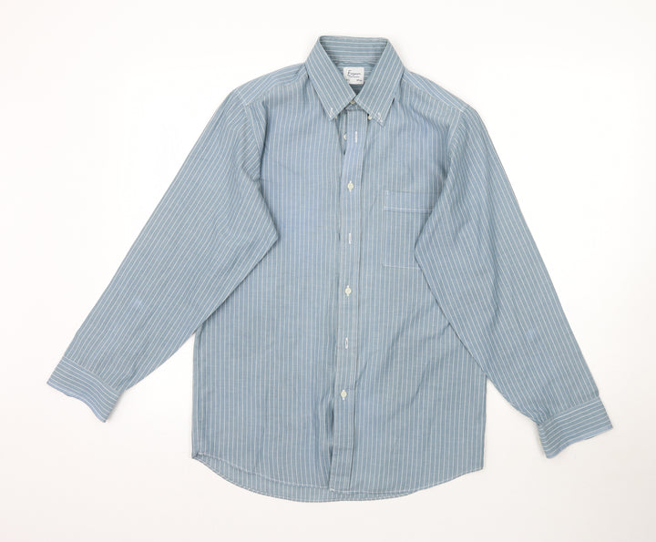 Debenhams Mens Blue Striped   Button-Up Size 14.5