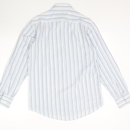 Jack Reid Mens Blue Striped   Dress Shirt Size 14.5