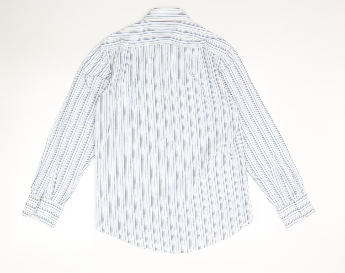 Jack Reid Mens Blue Striped   Dress Shirt Size 14.5
